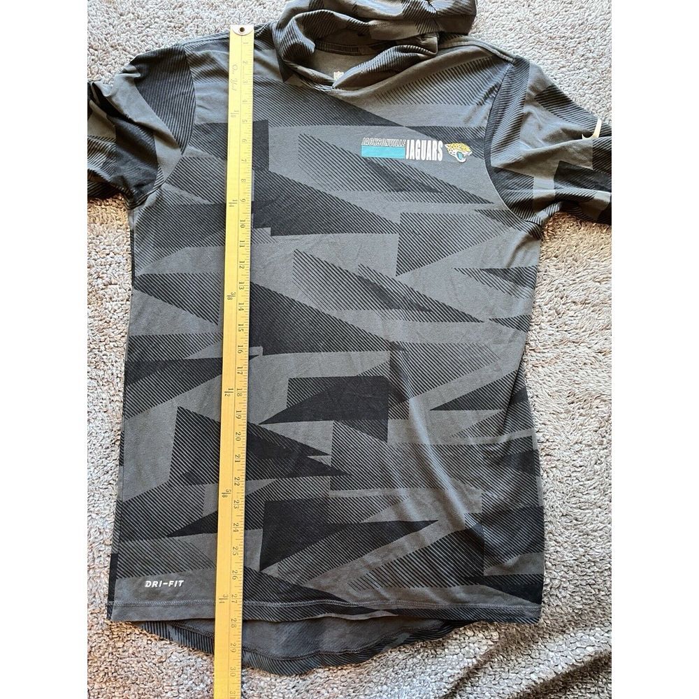 NFL Jacksonville Jaguars Nike Dri Fit Tee Long‎ Sleeve Hooded Mens S - Picture 6 of 6